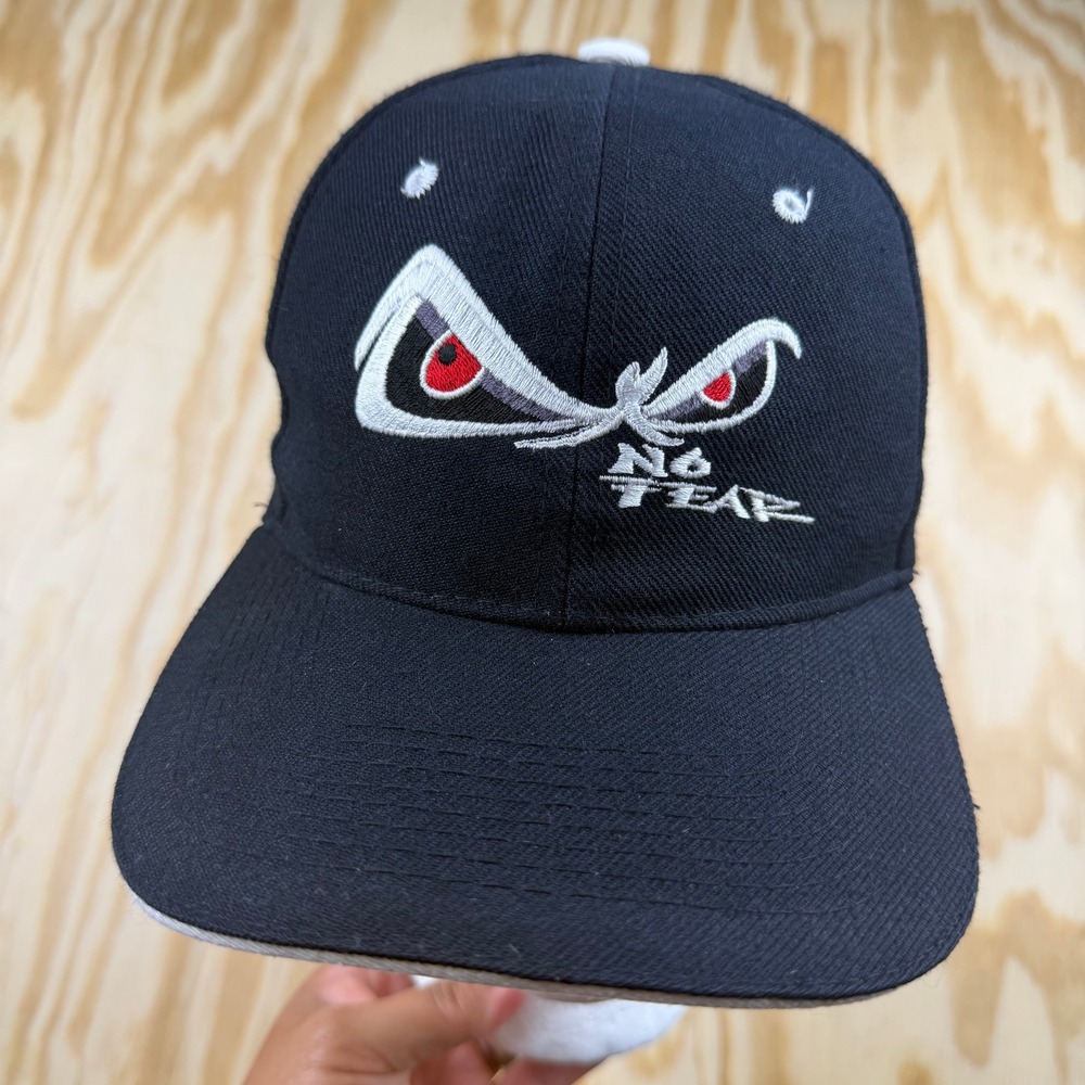 No Fear Vintage Eyes Embroidered Baseball Cap Hat Black Adjustable Strapback